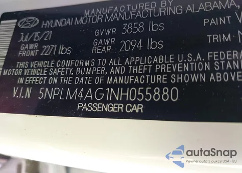 2022 Hyundai Elantra Sel from USA, damaged, VIN 5NPLM4AG1NH055880